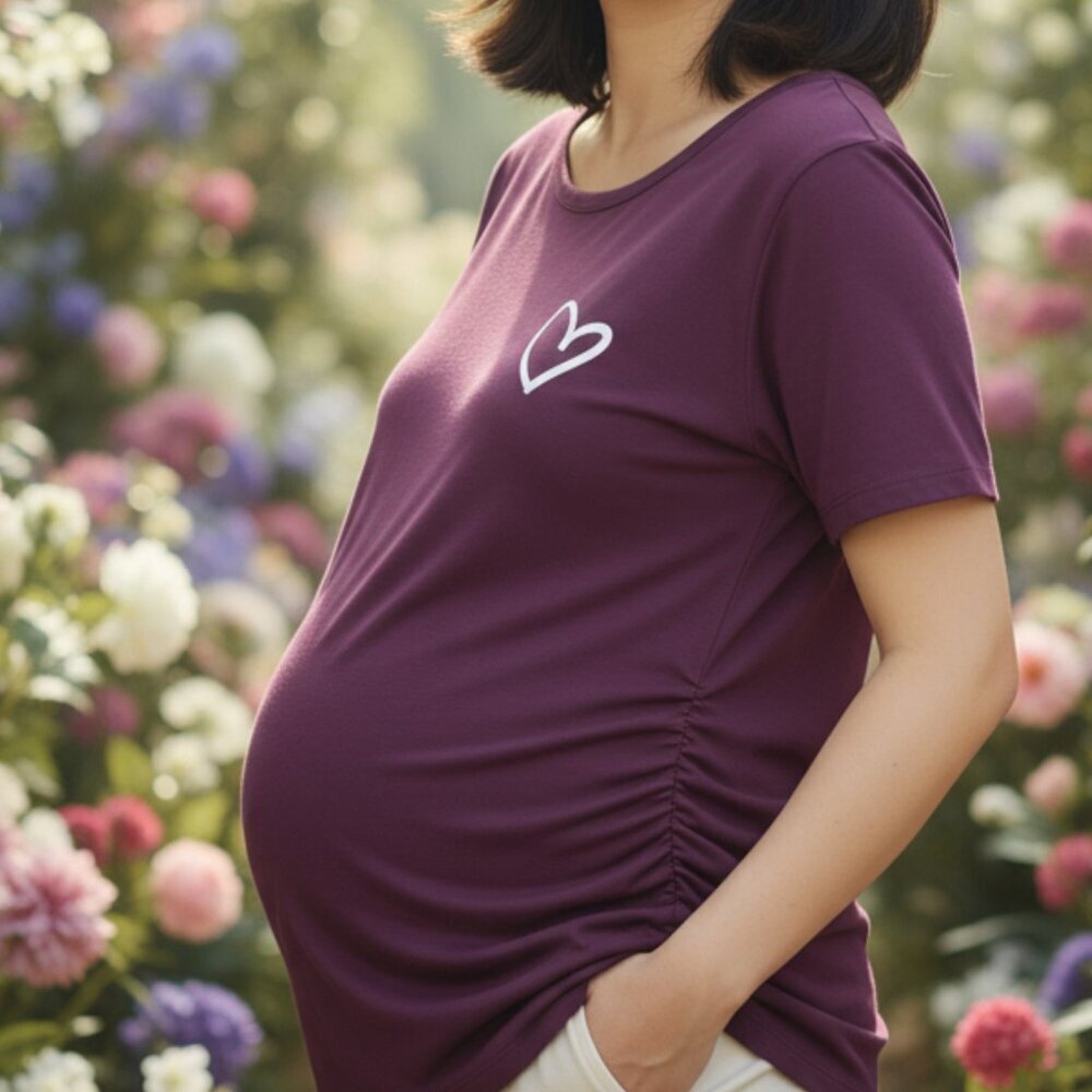 French Pastry Maternity graphic 3 pack color Burgundy & Gray size S M l